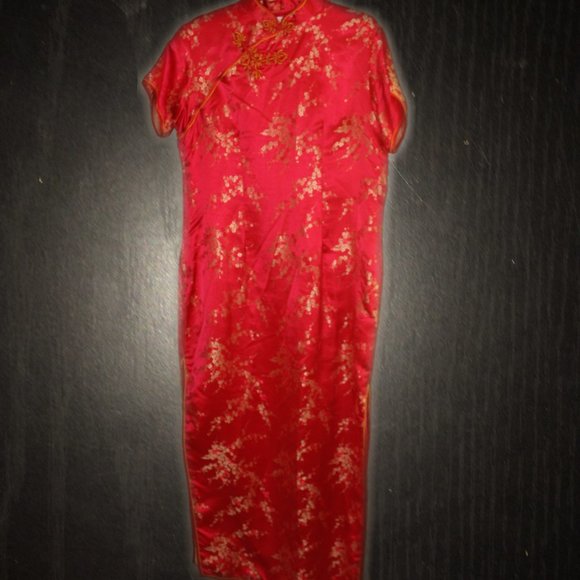 Authentic Vintage Chinese Maxi Evening Dress - Silk - Picture 2 of 9